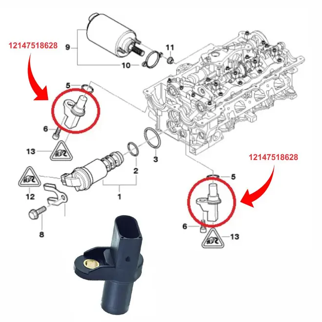 SENSOR FASE COMANDO BMW 2.0 16V/2.2/2.5/2.8/3.0 24V//4.0/4.4/4.8 32V 1997 A 2014 121475186
