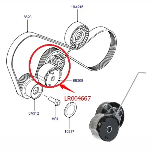 TENSOR CORREIA ALT LAND ROVER/VOLVO 3.0/3.2 24V 2007 A 2015 LR004667/SKU1877