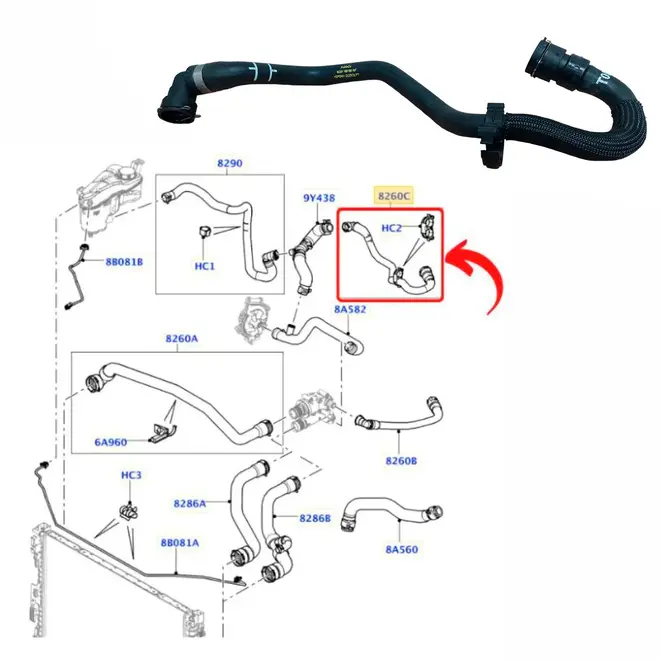 MANGUEIRA AR QUENTE LAND ROVER 2.2 16V 2007 A 2018 LR000943/SKU2235
