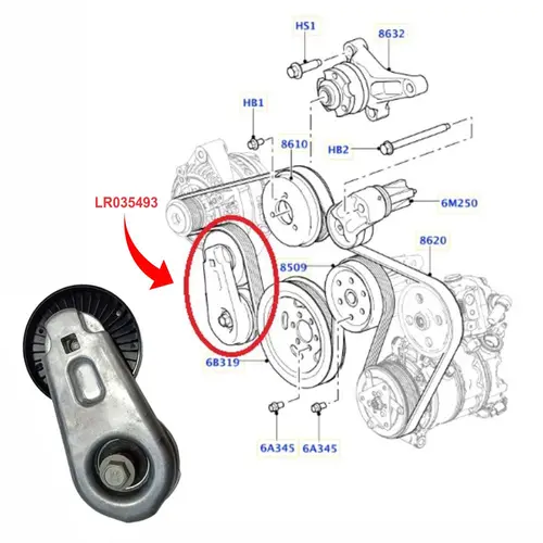 TENSOR ALT LAND ROVER DISCOVERY/RANGER ROVER 2.7/3.0 V6 24V TDV6 05 A 14 90X37 LR035493/SK