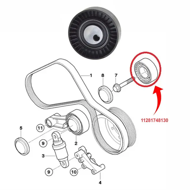 POLIA ROLO GUIA CORREIA ALTERNADOR 316I 318I 320I 323I 325I 328I 330I M3 520I 525I M5 X5 Z3 Z4 1990 A 2013