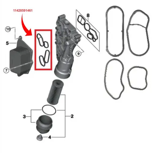 JUNTA TROCADOR DE CALOR BMW 1.5 12V/2.0 16V 2014 A 2020 11428591461/SKU1861
