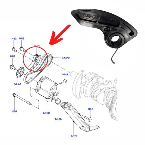 TENSOR CORRENTE BOMBA OLEO LAND ROVER/VOLVO 2.0 16V SI4 2012 A 2018 LR025261/SKU2337
