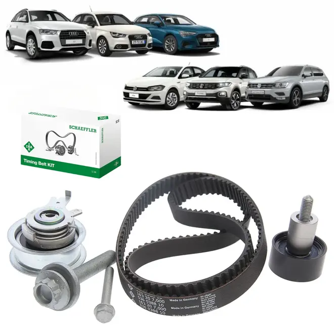 KIT CORREIA DENTADA AUDI/VW 1.0 12V/1.4 16V TFSI/TSI/ 1.6 16V MSI 2013 A 2022 163D 04C1092