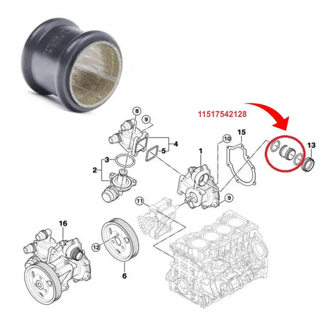 TUBO AGUA BOMBA AGUA P/ MOTOR BMW 118I/120I/318I/320I/X1/X3/Z4 2.0 16V N42/N46 2006 A 2012