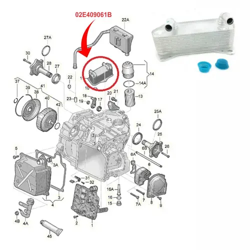 TROCADOR CALOR CAMBIO AUDI/VW DSG 02E/DQ250 1.4/2.0 16V TFSI/TSI/FSI 3.2/3.6 32V FSI 2007