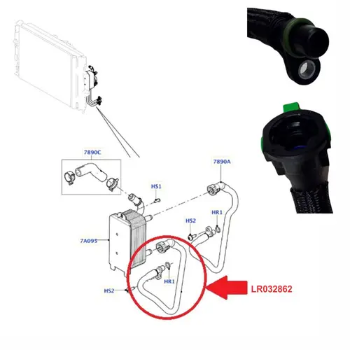 MANG ENTRADA AGUA TROCADOR CALOR P/ CAMBIO LAND ROVER EVOQUE 2.0 16V SI4/2.2 16V SD4 2011