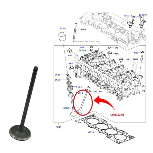 VALVULA ESC LAND ROVER/VOLVO 2.0 16V SI4 2011 A 2018 Ã˜28X104,7X5,5X1 LR030370/SKU2033