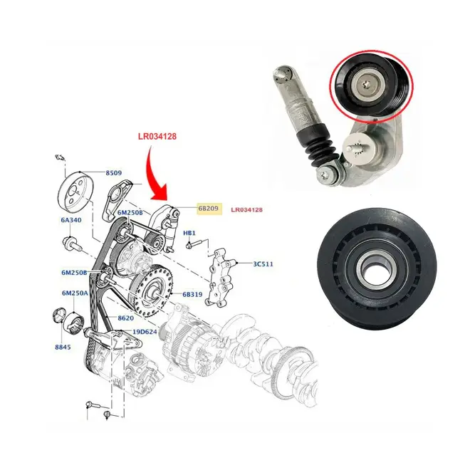 ROL TENSOR DA CORR ALT LAND ROVER/VOLVO 2.0 16V SI4 2009 A 2018 LR034128/SKU1973