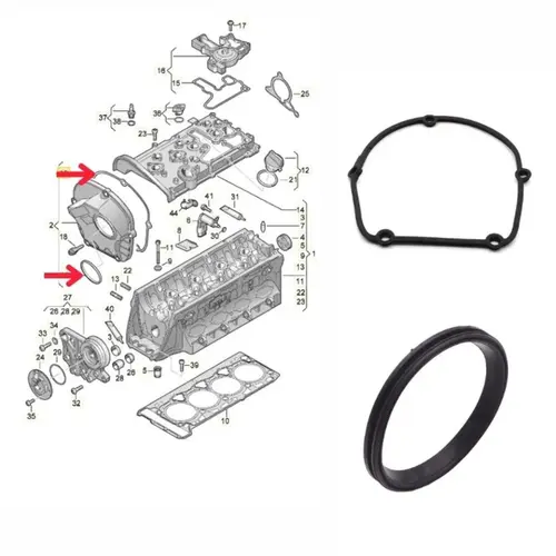 JUNTA TAMPA DIANTEIRA DISTRIBUIÇÃO CABEÇOTE AUDI A3 A4 A5 Q3 Q5 TT VW FUSCA JETTA PASSAT CC TIGUAN EOS 2.0 16V TFSI TSI 2007 A 2016