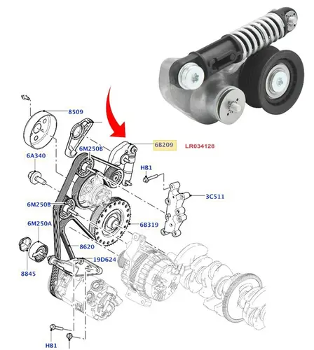 TENSOR CORREIA ALT VOLVO S60/V60/XC60/V70/S80 2.0 16V T5 2010 A 2017 31339795/SKU1383