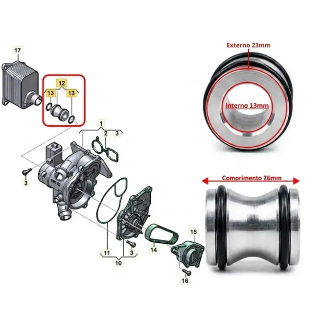 TUBO CONECTOR ÁGUA BOMBA ÁGUA AO TROCADOR CALOR ALUMÍNIO AUDI A3 A4 A5 TT Q3 Q5 VW GOLF JETTA TIGUAN PASSAT FUSCA 2.0 16V TFSI TSI 2008 A 2013