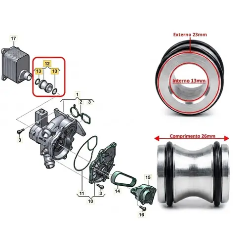 TUBO CONECTOR ÁGUA BOMBA ÁGUA AO TROCADOR CALOR ALUMÍNIO AUDI A3 A4 A5 TT Q3 Q5 VW GOLF JETTA TIGUAN PASSAT FUSCA 2.0 16V TFSI TSI 2008 A 2013