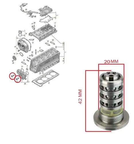 VALVULA PRESSAO OLEO AUDI/VW  1.8/2.0 16V TFSI/TSI 2012 A 2019 06J109257L/SKU2163