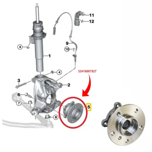 CUBO RODA TRASEIRA BMW/MINI I3/COOPER S/ONE/CLUBMAN/CABRIO 0.6/1.5 12V/2.0 16V 2015 A 2021