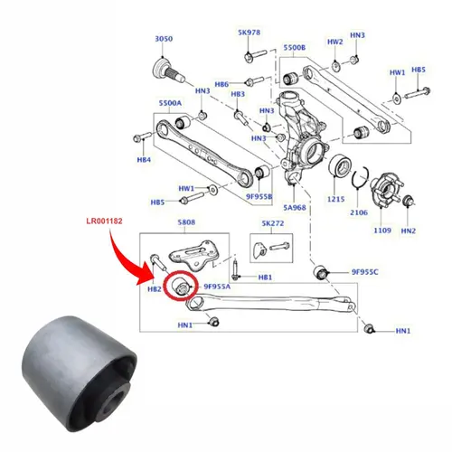 BUCHA BRAÃ‡O SUSP TRAS LAND ROVER FREELANDER 2/EVOQUE 2.0 16V SI4/ 2.2 16V SD4/ 3.2 24V L6