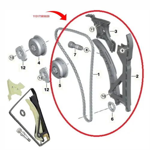 KIT CORRENTE BMW 130I/325I/330I/530I/X1/X3/X5/Z4 2.5/3.0 24V N52N 2006 A 2012 11317585020/