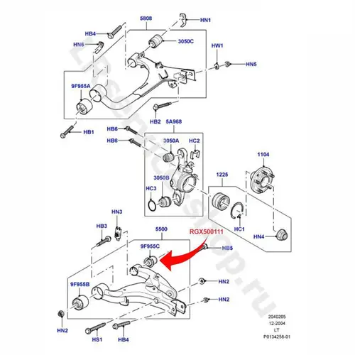 BUCHA BANDEJA TRAS INFERIOR PEQUENA LAND ROVER DISCOVERY 3/DISCOVERY 4/RR SPORT 2.7/3.0 20