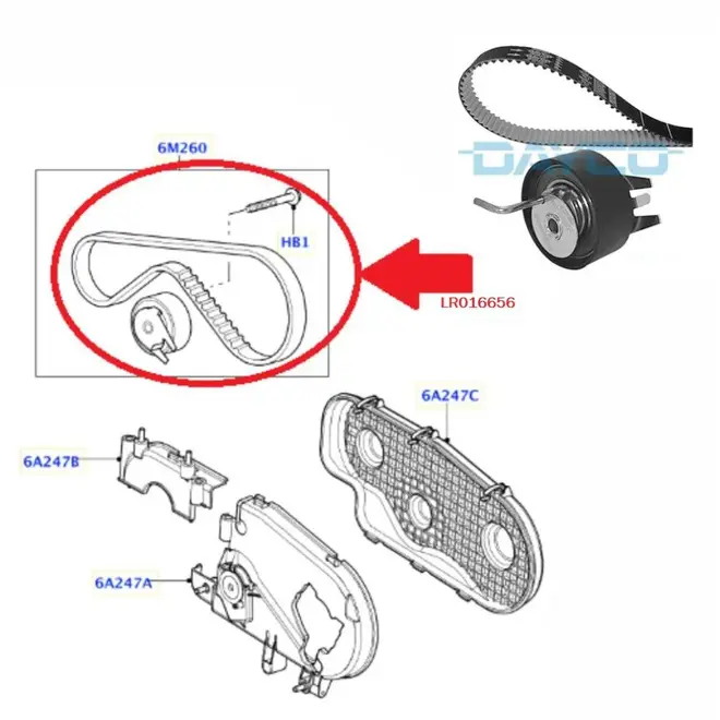 KIT COR DENTADA TRAS 80D LAND ROVER DISCOVERY 4/RANGE ROVER SPORT/VOGUE 3.0 24V TDV6 2009