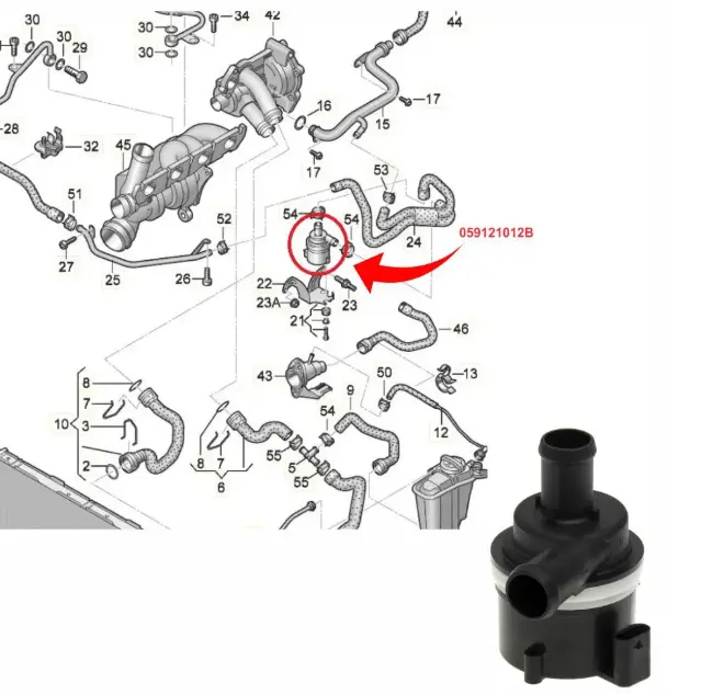 BOMBA ÁGUA AUXILIAR ELÉTRICA AUDI A4 A5 A6 Q5 Q7 VW TOUAREG 2.0 3.0 3.6 2009 A 2017