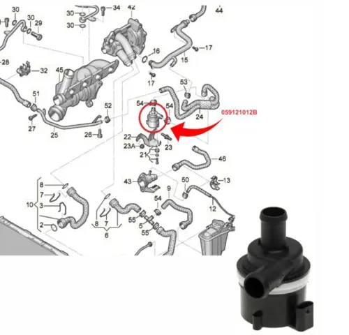 BOMBA ÁGUA AUXILIAR ELÉTRICA AUDI A4 A5 A6 Q5 Q7 VW TOUAREG 2.0 3.0 3.6 2009 A 2017