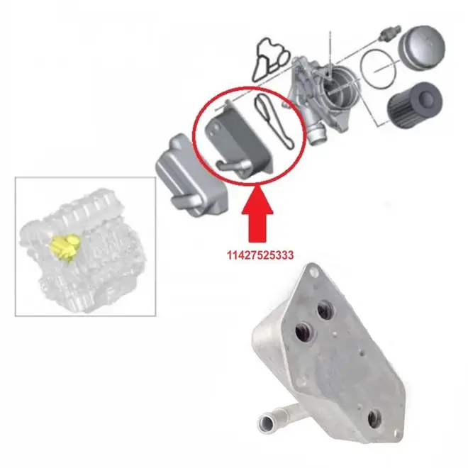 RADIADOR OLEO BMW 2.0 16V N20/ 2.5 24V N52 / 3.0 24V N52N / 3.0 24V N55 2006 A 2019 114275