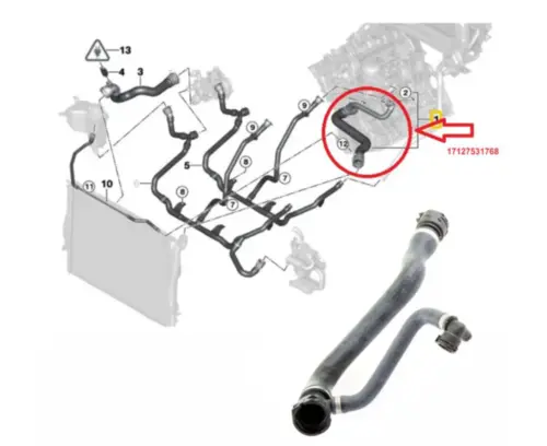 MANGUEIRA SUPERIOR RADIADOR BMW 118I 120I 318I 320I X1 2.0 16V N46 2006 A 2015