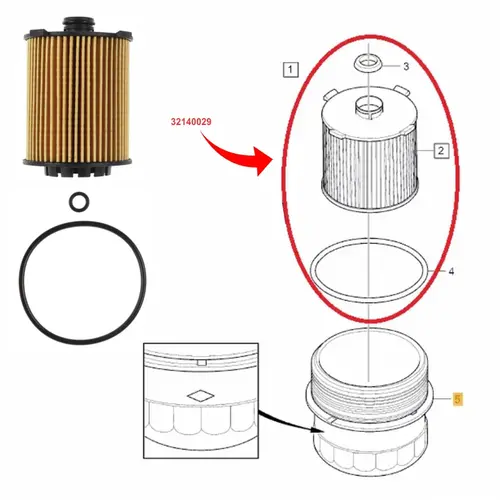 FILTRO OLEO VOLVO V40/V60/S60/S90/XC40/XC60/XC90 1.5/2.0 16V T3/T4/T5/T6/T8 2015 A 2022 32