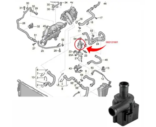 BOMBA ÁGUA AUXILIAR ELÉTRICA AUDI A4 A5 A6 A8 Q5 Q7 RS7 S4 S8 VW TOUAREG 2.0 3.0 4.0 2008 A 2019