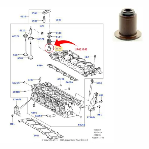 JG RET VALVULA LAND ROVER 2.2 16V TDI LR001242/SKU1293