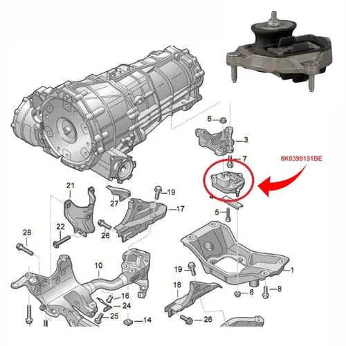 COXIM CAMBIO TRASEIRO AUDI A4/A5/S5 2.0 16V TFSI/ 3.0 24V TFSI / 3.2 24V FSI 2008 A 2016 8