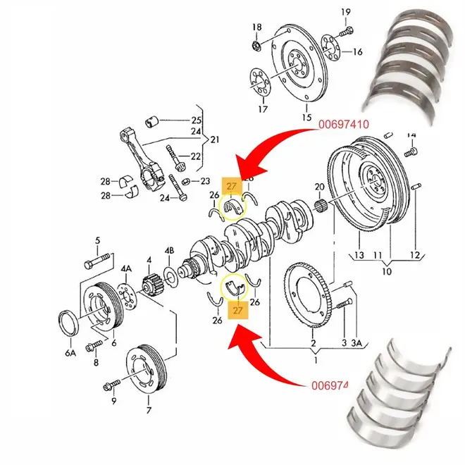 JG BRONZINA MANCAL 025 AUDI/VW 2.0 16V TFSI 2008 A 2012 06H105591J/SKU561