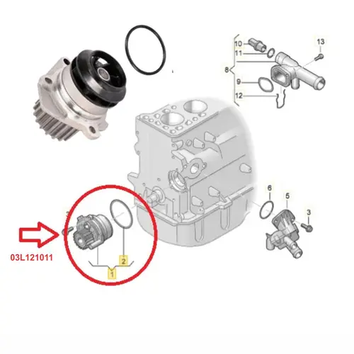 BOMBA AGUA VW 2.0 16V TDI 10 A 21 03L121011/SKU899
