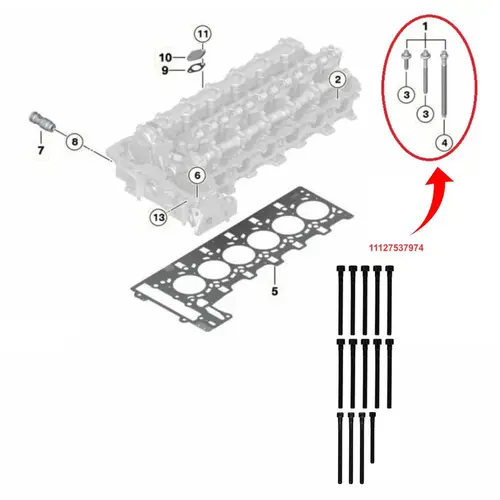 JOGO PARAFUSO DO CABEÇOTE BMW 130I 325I 330I 525I 530I X1 X3 X5 Z4 2.5 3.0 24V 2005 A 2011