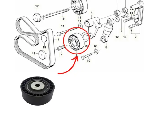ROLAMENTO POLIA GUIA CORREIA BMW 316 318 320 323 325 328 330 525 528 530 M3 X3 Z3 Z4 GASOLINA 1990 A 2012