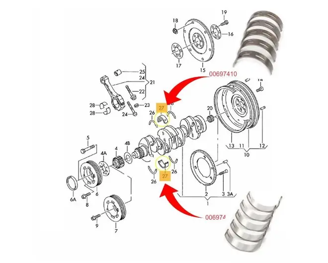 JG BRONZINA MANCAL STD AUDI/VW 1.8/2.0 16V TFSI 2008 A 2012 06H105561J/SKU625
