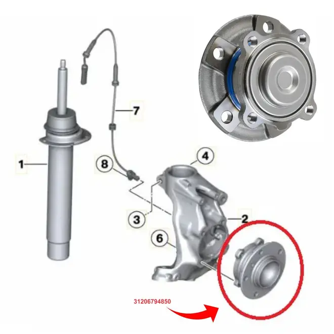 CUBO RODA DIANTEIRA BMW 116I 118I 120I M135I M235I 316I 320I 328I 420I 428I 435I 1.6 16V 2.0 16V 3.0 24V N13 N20 N55 2011 A 2018