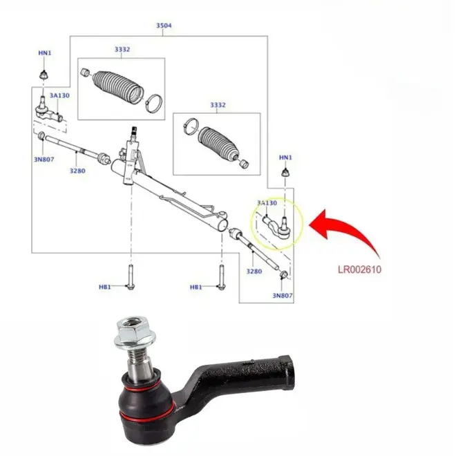 TERMINAL DIRECAO LE LAND ROVER/VOLVO 3.0/3.2 6CC 24V/2.2 16V 2006 A 2014 LR002610/SKU2568