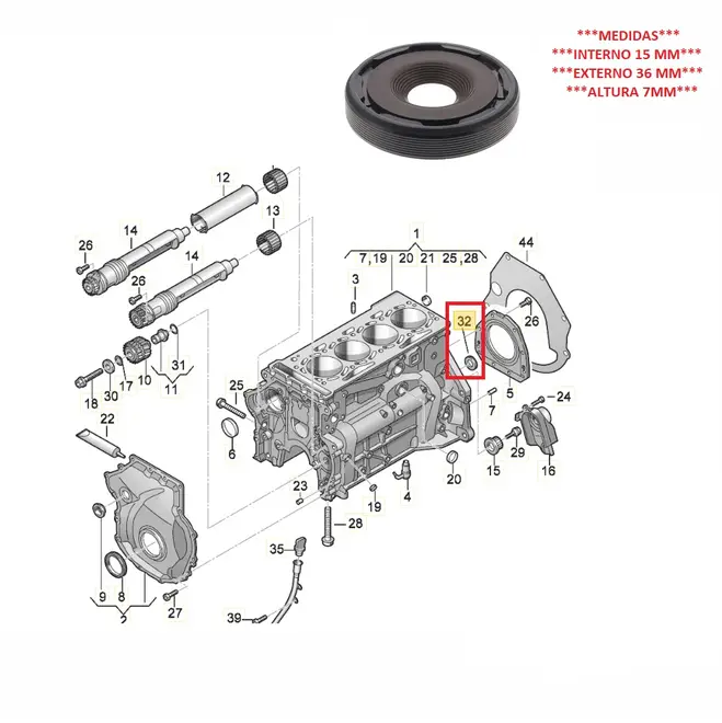 RET EIXO BALANCEADOR AUDI/VW 2.0 16V TFSI/TSI 2008 A 2018 06H103085J/SKU1421