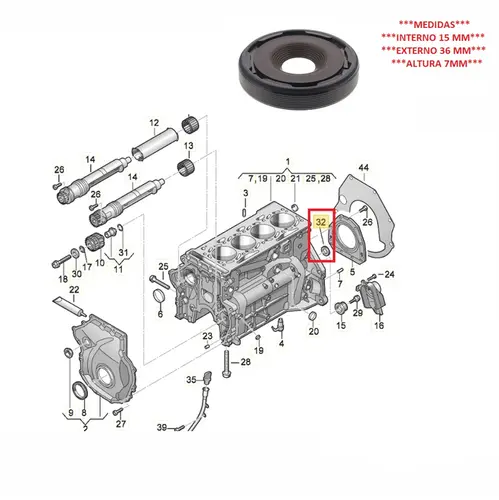 RET EIXO BALANCEADOR AUDI/VW 2.0 16V TFSI/TSI 2008 A 2018 06H103085J/SKU1421