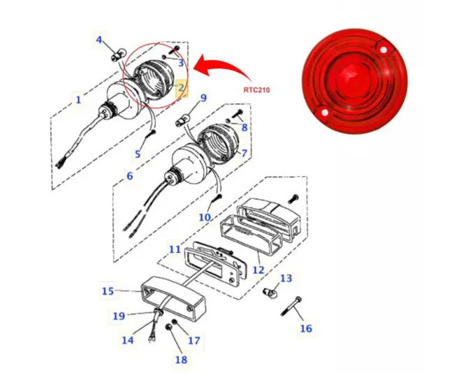 LENTE LANTERNA TRASEIRA LAND ROVER DEFENDER 90 110 130 2.5 2.4 1989 A 2010