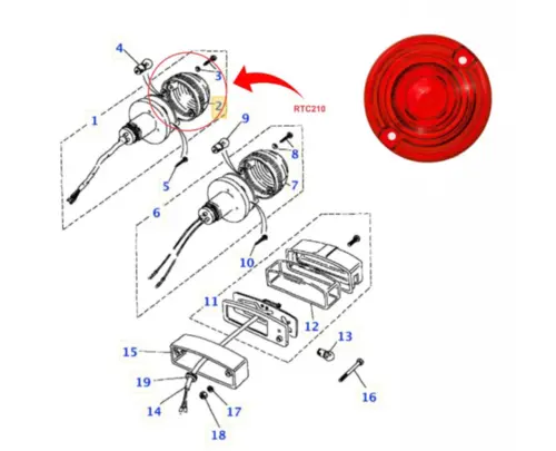 LENTE LANTERNA TRASEIRA LAND ROVER DEFENDER 90 110 130 2.5 2.4 1989 A 2010