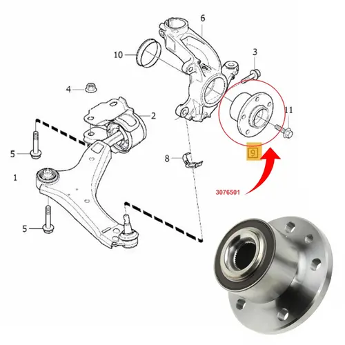 CUBO RODA DIANTEIRA VOLVO S60/S80/V60/V70/XC60/XC70 1.5/1.6/2.0/2.4/2.5/3.0/3.2 2006 A 201