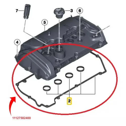 JUNTA TAMPA VALVULAS BMW/MINI 1.6 16V N13/N18 2007 A 2016 11127582400/SKU1365
