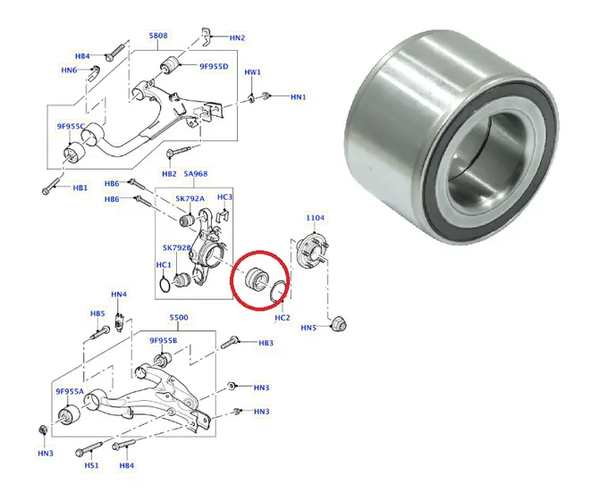 ROL RODA TRAS LAND ROVER DISCOVERY/RANGER ROVER 2.7/3.0/3.6/4.0/4.2/4.4/5.0 04 A 21 RFM500