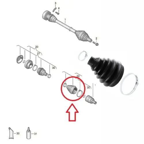 COIFA HOMOCINETICA LADO RODA AUDI A3/TT 1.6/1.8/2.0 1999 A 2008/VW BORA/GOLF/PASSAT/ 1999