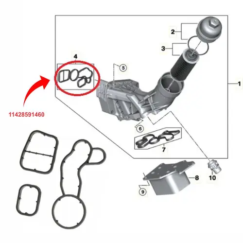 JG JUNTA TROCADOR CALOR BMW 1.5 12V/ 2.0 16V TURBO B48/B38 11428591460/SKU1341