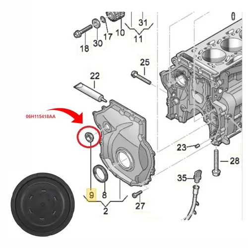TAMPAO TAMPA DISTRIBUICAO AUDI/VW 2.0 16V 2009 A 2015 06H115418AA/SKU1349