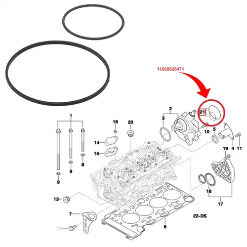 KIT REPARO BOMBA VÃCUO BMW 118I/120I/318I/320I/X1/X3/Z4 2.0 16V N42/N46 2006 A 2012 11668