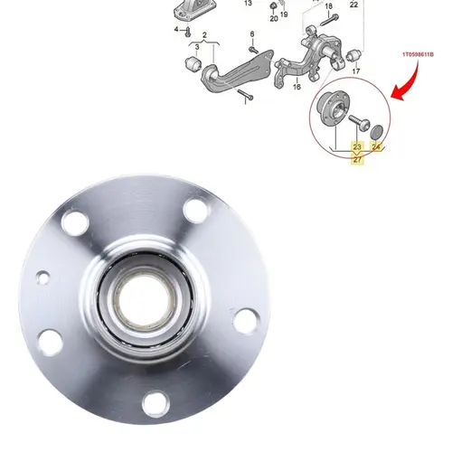 CUBO RODA TRAS 32MM AUDI/VW A1/A3/Q3/TT/JETTA/PASSAT/TIGUAN/FUSCA 2006 A 2019 1T0598611B/S